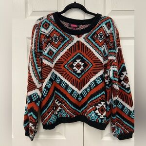 Vibrant Geometric Patterned Sweater